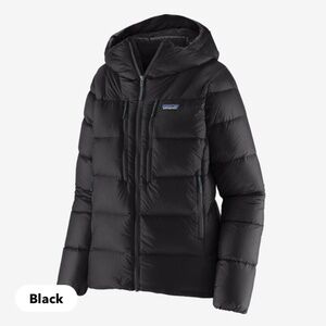 Patagonia Women's Fitzroy Black Down Hoody Size L